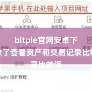 bitpie官网安卓下载除了查看资产和交易记录比特派