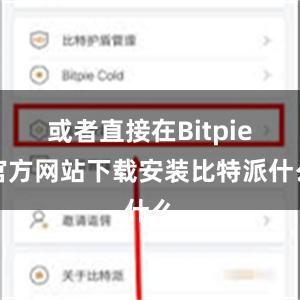 或者直接在Bitpie官方网站下载安装比特派什么