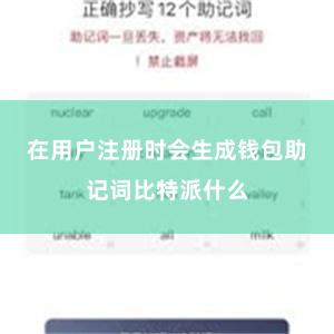 在用户注册时会生成钱包助记词比特派什么